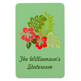 Imán Hibiscus on Green Stateroom Door Marker