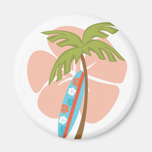 Imán Hibiscus Surfboard (Frente)