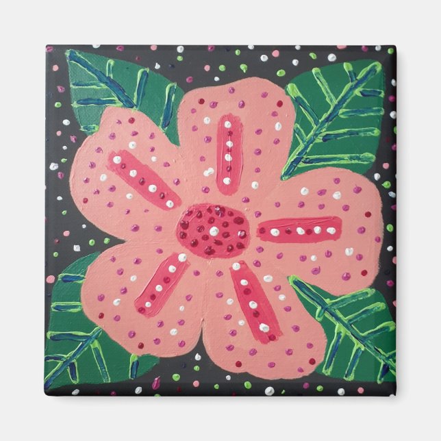 Imán Hibiscus Tropical Pink (Frente)