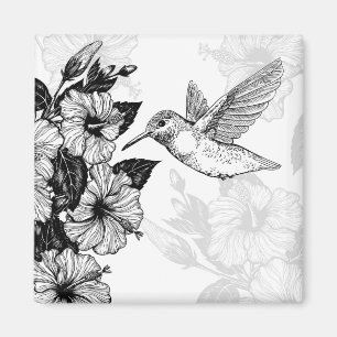 Imán Hibiscus y colibrí