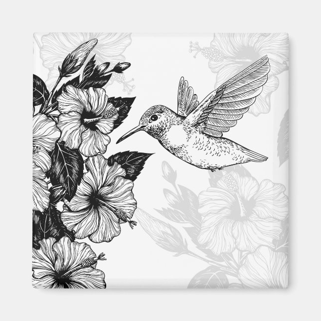 Imán Hibiscus y colibrí (Frente)