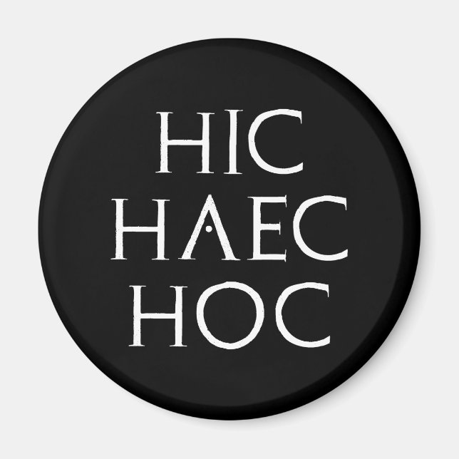 Imán hic haec hoc Latein latin (Frente)