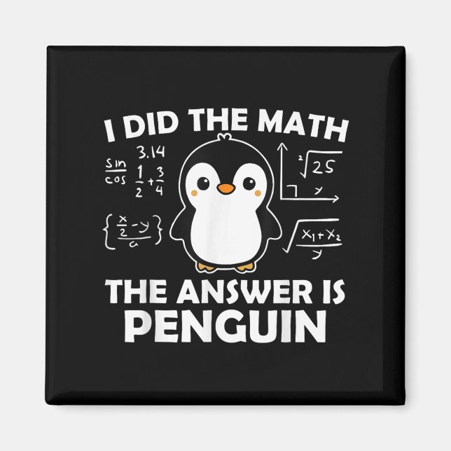 Imán Hice La Divertida Respuesta De Pingüino De Math Ne (Frente)