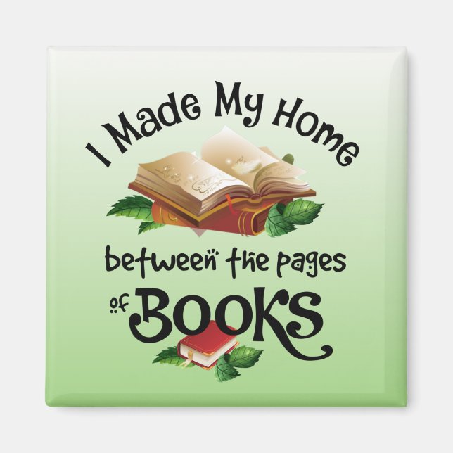 Imán Hice mi hogar entre las páginas de los libros (Frente)