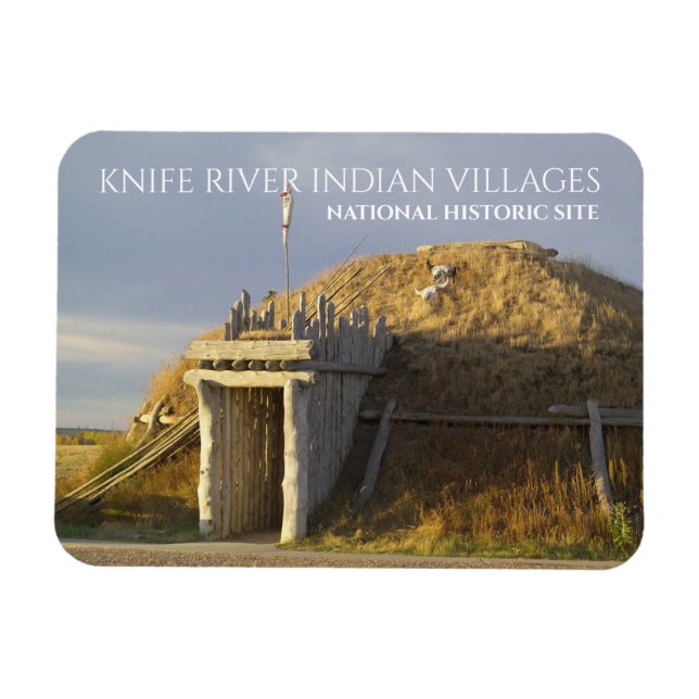 Imán Hidatsa Earthlodge, pueblos indios del río Knife (Horizontal)