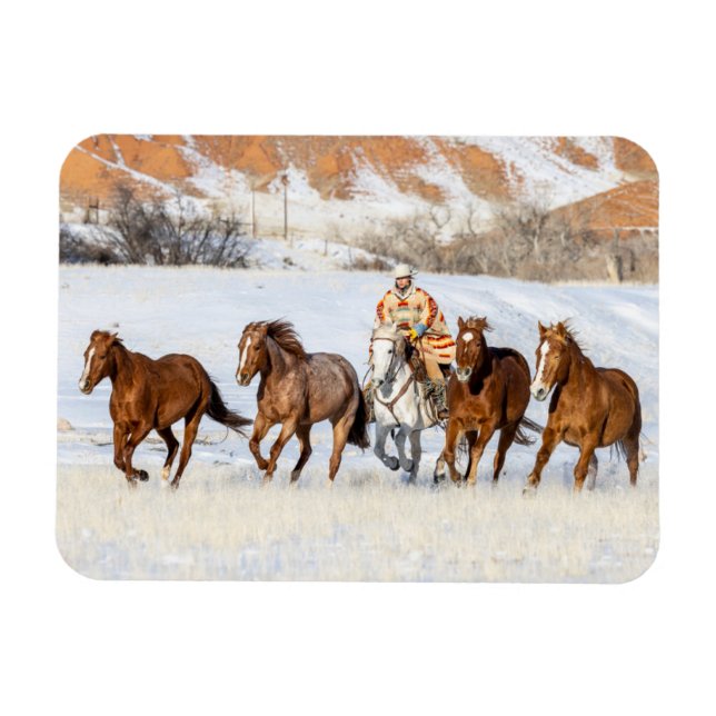 Imán Hideout Horse Ranch, Wrangler y Horses (Horizontal)