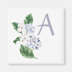 Imán HIDROANGEA de primavera con carta personalizable