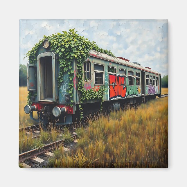 Imán Hiedra y grafitis cubren tren abandonado (Frente)