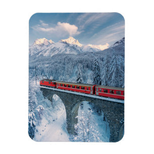 Imán Hielo y nieve   Red Bernina Express Train Suiza