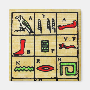 Imán Hieroglyphics egipcios, símbolos alfabéticos