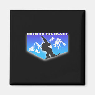 Imán High On Colorado Snowboard Mountain Snowboard W