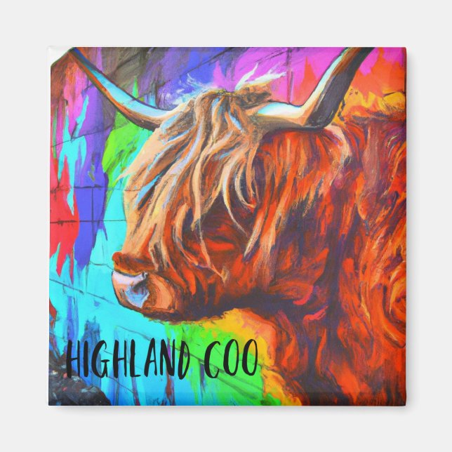 Imán Highland coo magnet (Frente)