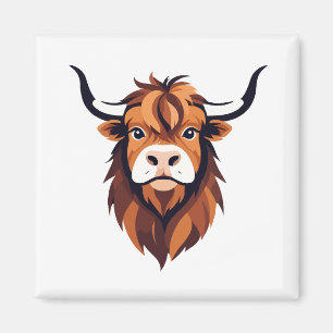 Imán Highland Cow Vector Art Animal Ciudad urbana moder