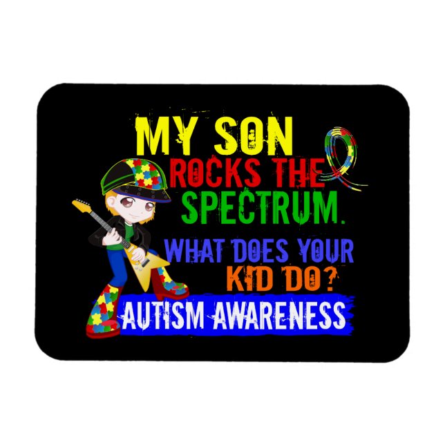 Imán Hijo del Autismo del Espectro de Rocas (Horizontal)