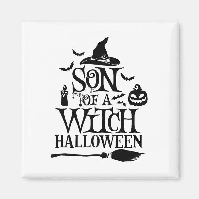 Imán Hijo Gracioso De Halloween De Un Bebé Bruto (Frente)