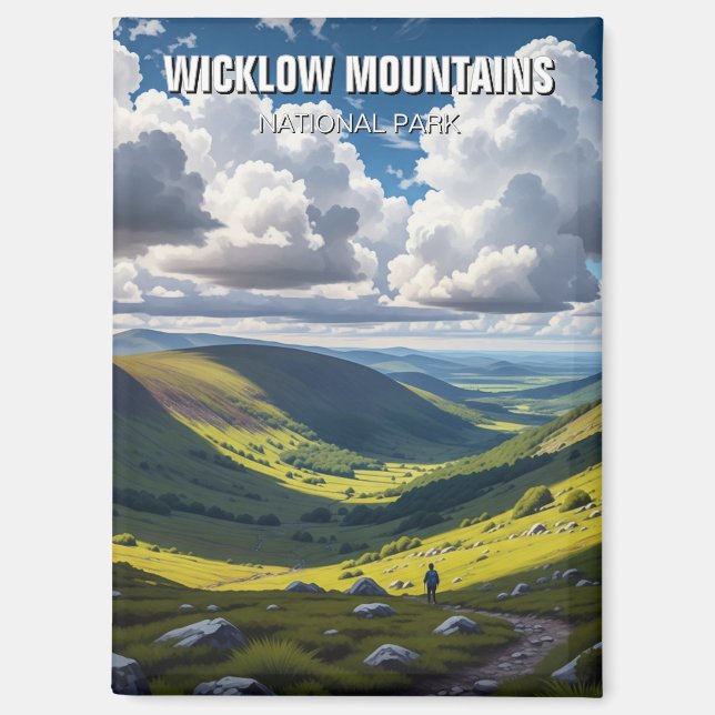 Imán Hiker en el Parque Nacional de las Montañas Wicklo (Anverso)