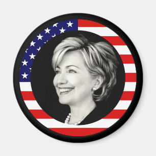 Imán hillary clinton. bandera de los ee.uu.