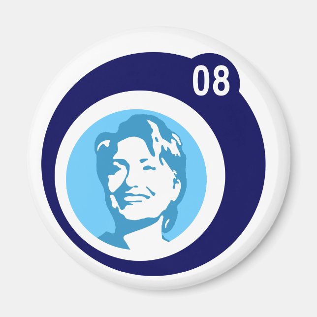 Imán hillary clinton : burbujas azules : (Frente)