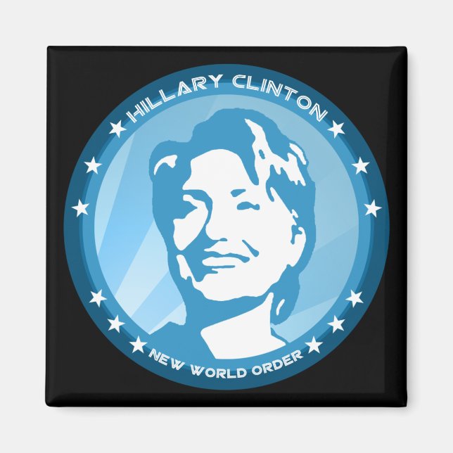 Imán hillary clinton : rayos azules : (Frente)
