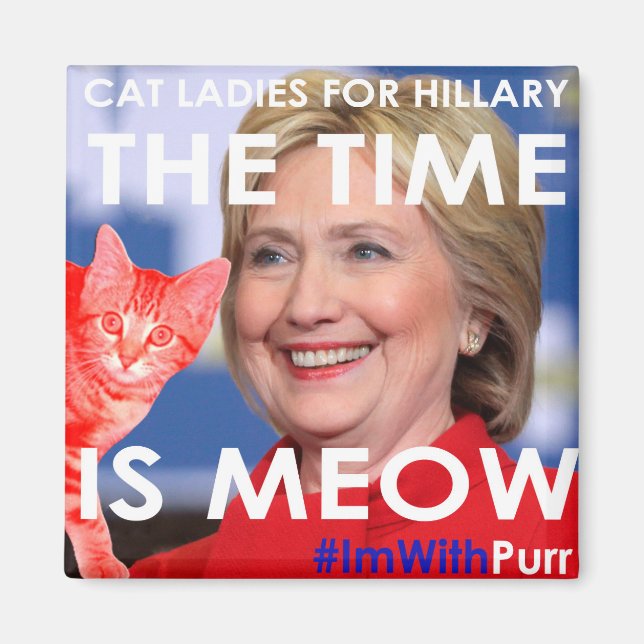 Imán Hillary Time is Meow Magnet (Frente)