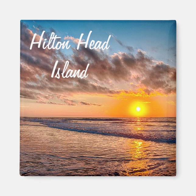 Imán Hilton Head Island Beach Sunrise Magnet (Frente)
