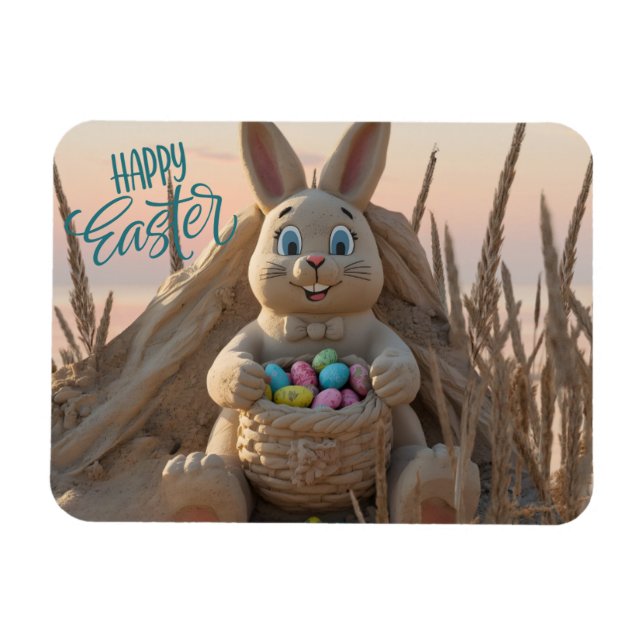 Imán Hilton Head Island Easter Bunny Sand Sculpture (Horizontal)