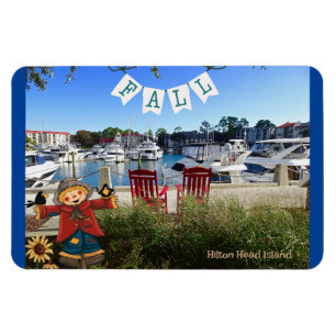 Imán Hilton Head Island Sea Pines Marina Fall Scarecrow