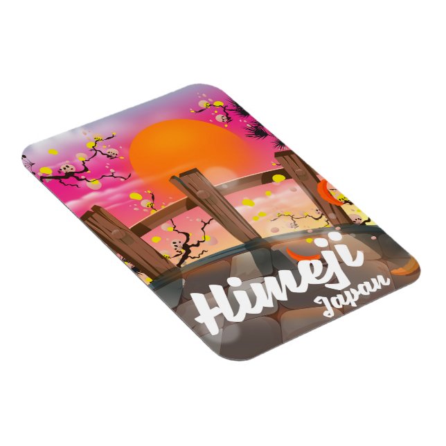 Imán Himeji Japón florece poster. (Lado Derecho)