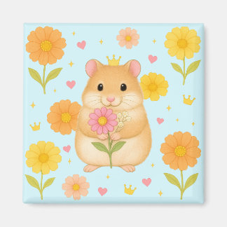 Imán HIMEKARI Floral Hamster Magnet – Blue
