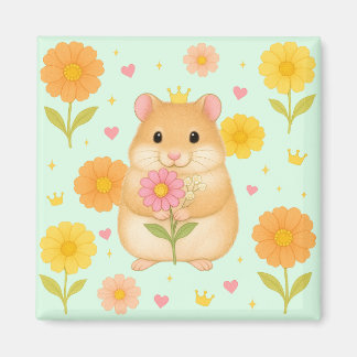 Imán HIMEKARI Floral Hamster Magnet – Green