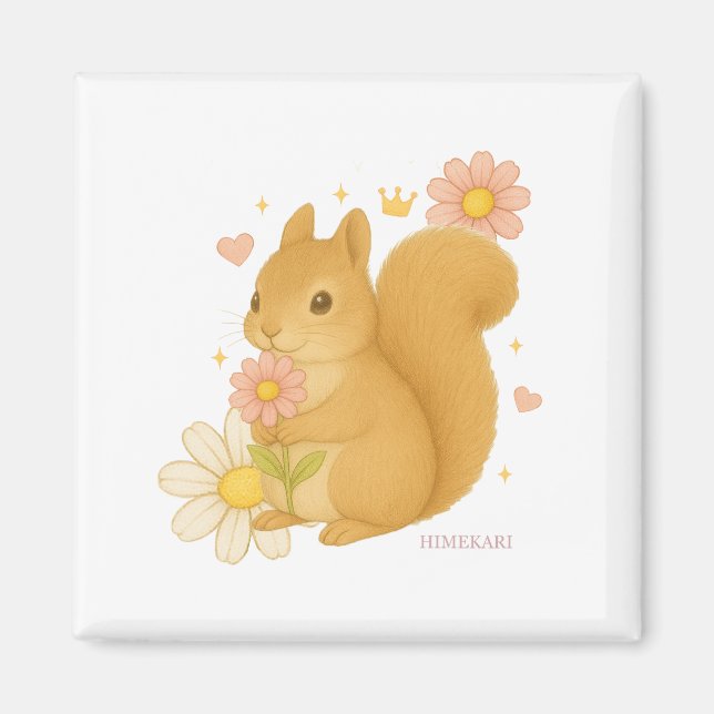 Imán HIMEKARI Floral Squirrel Magnet –Clear (Frente)
