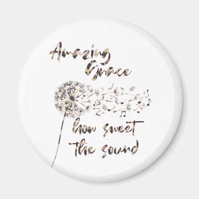 Imán Himno cristiano; Cita de gracia asombrosa (Frente)