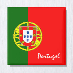 Imán Hinchas de la bandera portuguesa y hinchas de vaca