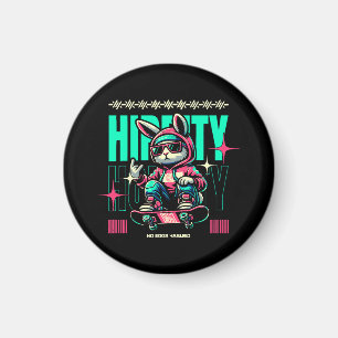 Imán Hip-Hop Hoppity - Conejo Patinador Pascua
