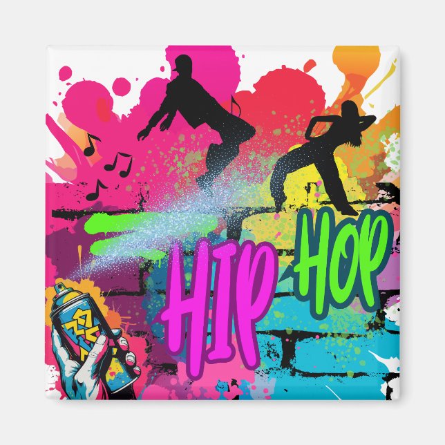 Imán Hip-Hop Street Art – Vibrant Urban Energy (Frente)
