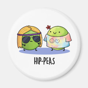 Imán Hip-peas Funny Hippie Peas Pun
