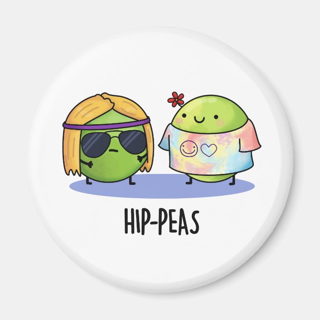 Imán Hip-peas Funny Hippie Peas Pun (Frente)