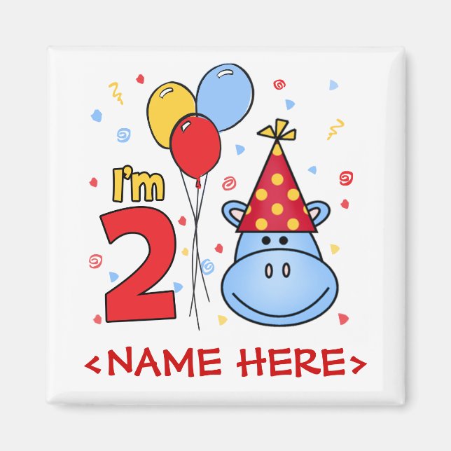 Imán Hipo Azul Cara Segundo Cumpleaños (Frente)