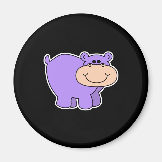 Imán hipopótamo morado bebé (Frente)