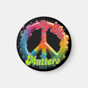 Imán Hippie Amor Paz La Vida Importa Personalizado