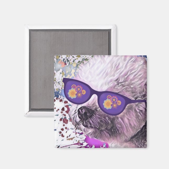 Imán Hippie 'Chon the Bichon Magnet (Anverso/Reverso)