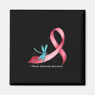 Imán Hippie Dragonfly Burgundy Ribbon Aneurysm Aw