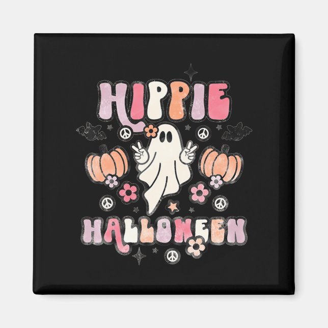 Imán Hippie Halloween Ghost Costume Groovy Spooky S (Frente)