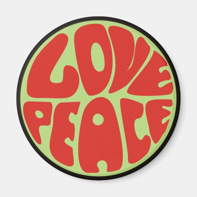 Imán hippie love peace dicho (Frente)