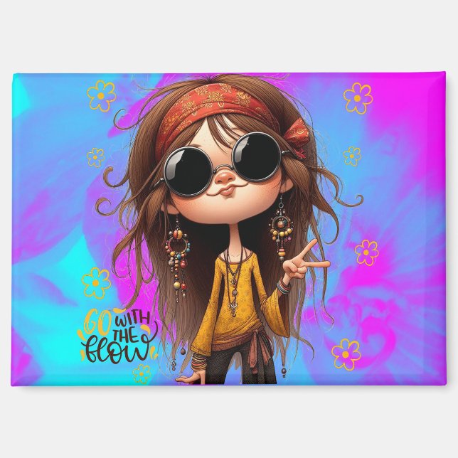 Imán Hippie Quirky Chica Flow Magnet (Anverso)
