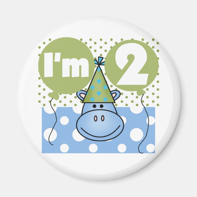Imán Hippo 2ª camisetas de cumpleaños y regalos (Frente)