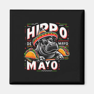 Imán Hippo Cinco De Mayo Divertido México Hipopótamo Di