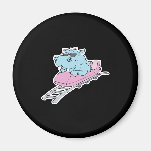 Imán hippo de montaña rusa (Frente)