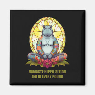 Imán Hippo Yoga En Posición De Meditación, Zen Pacífico