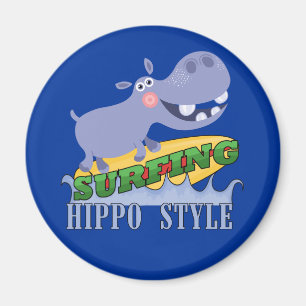 Imán Hippopotamus de la persona que practica surf